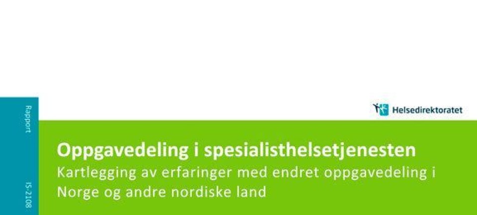 Slik ser rapporten fra Helsedirektoratet ut.