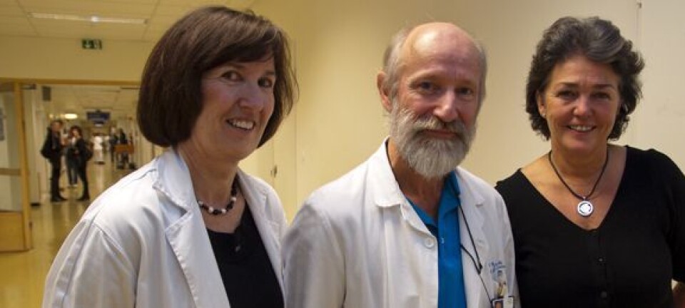 OUS har fått sine to første beskrivende radiografer. Fredag kom Sykehuset Innlandet på seminar for å utveksle erfaringer. F.v. Heidi Jørgensen, Hans-Jørgen Smith og Turid Langli.
