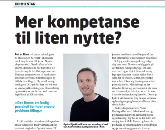 Øyvind Bjørklund Pettersen er CT-<br /> radiograf ved OUS Aker og Øyvind Bjørklund Pettersen er CT-<br /> radiograf ved OUS Aker og